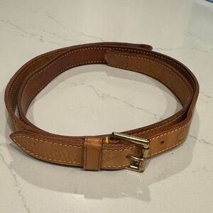 Brown-Louis Vuitton Leather strap with Gold Buckle